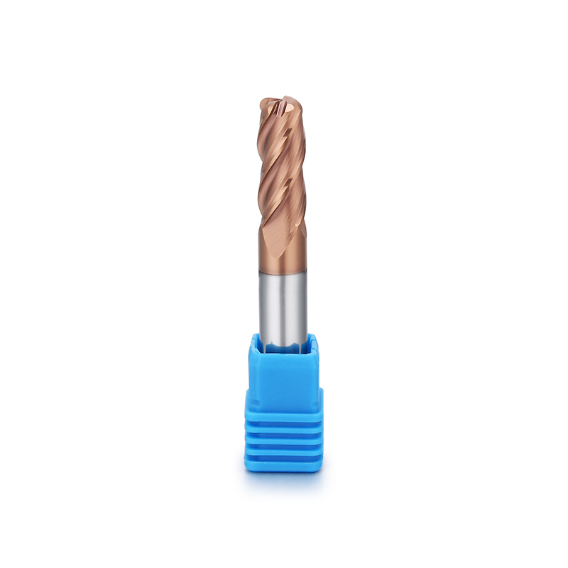 UEX Bronze Coated Corner Radius HRC60 End Mill 4-edges