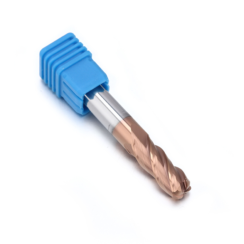 UEX Bronze Coated Corner Radius HRC60 End Mill 4-edges